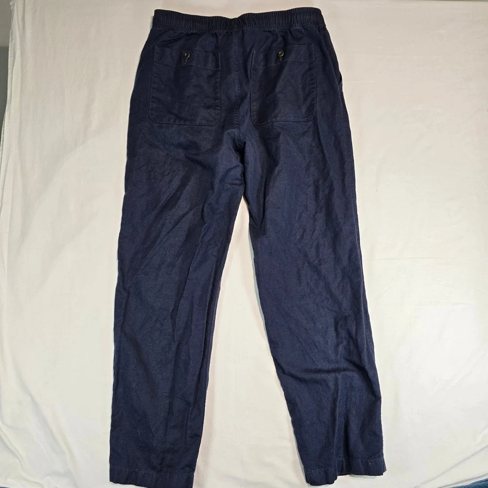 J.Crew Mens Navy Blue Cotton Linen Blend Dock Pants CJ363 Size M